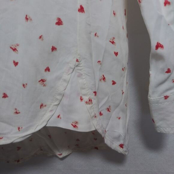 Beachlunchlounge Caroline Heart Long Sleeve Button Up Blouse Size 1X - Picture 9 of 9